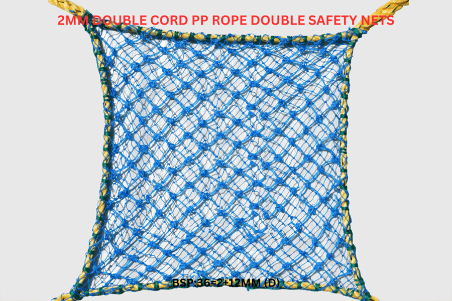 Industrial Safety Nets Supplier 2mm Double Cord PP Rope Double Safety Nets
