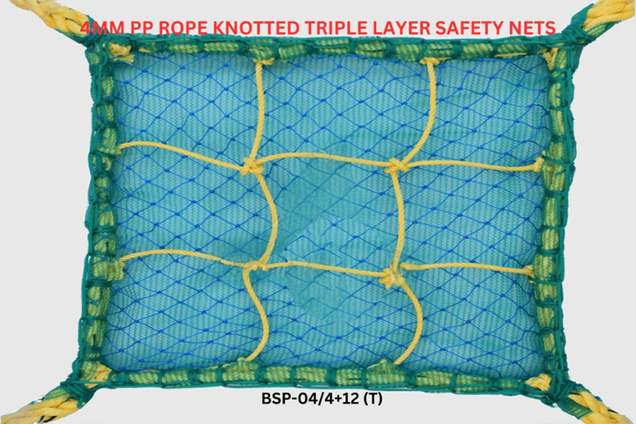 4mm PP Rope Knotted Triple Layer Safety Nets