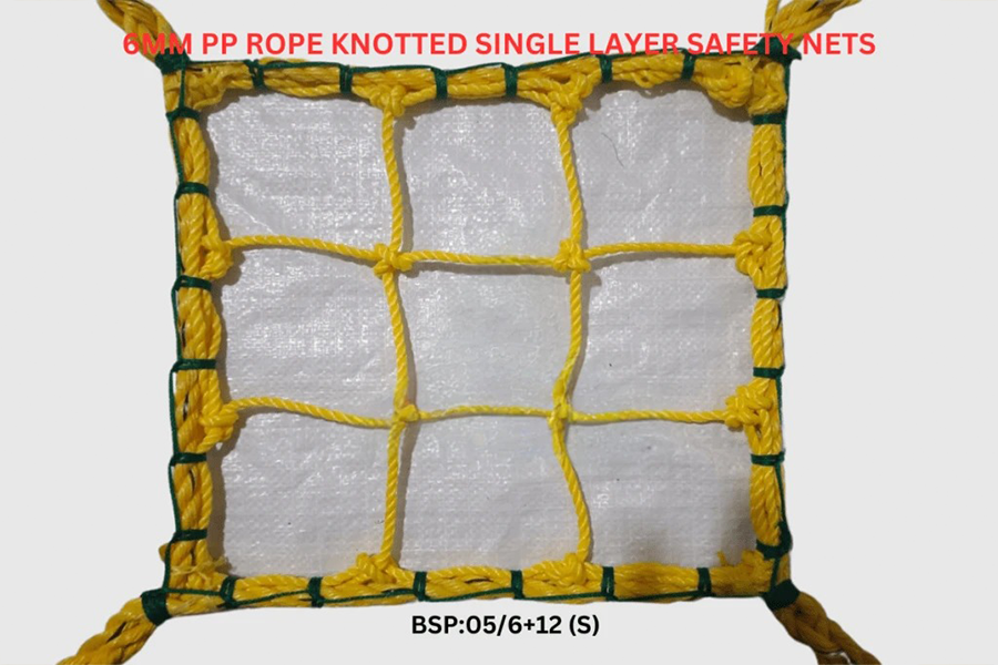 6mm PP Rope Knotted Single Layer Safety Nets