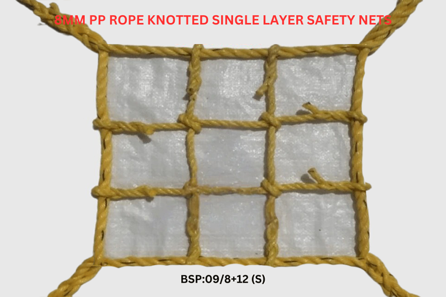8mm PP Rope Knotted Single Layer Safety Nets