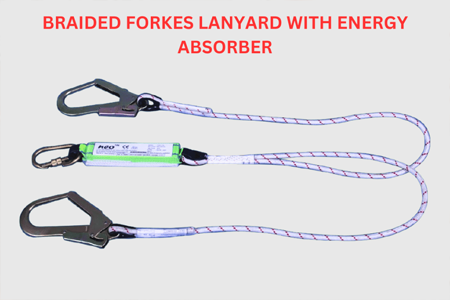 Braided Forkes Lanyard with Energy Absorber