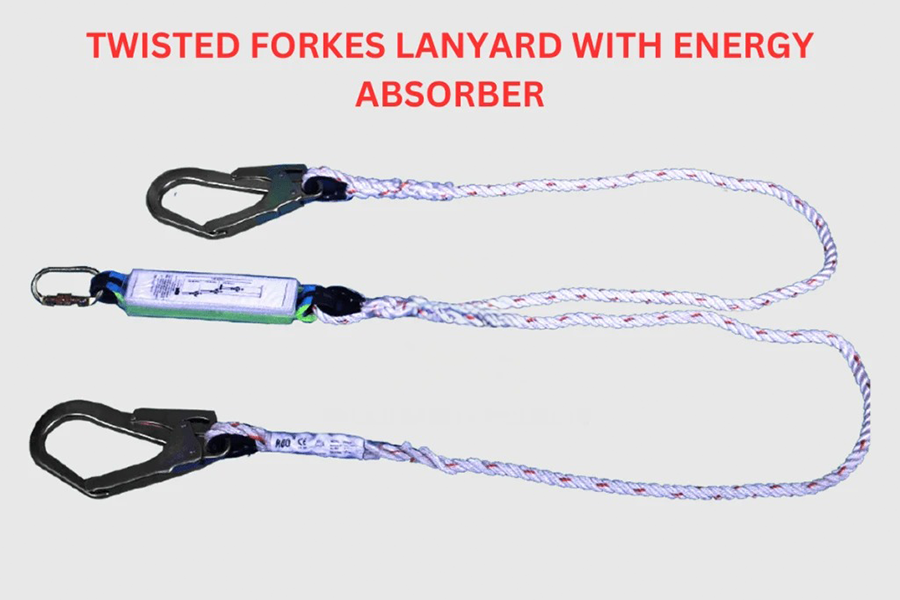 Twisted Forkes Lanyard with Energy Absorber