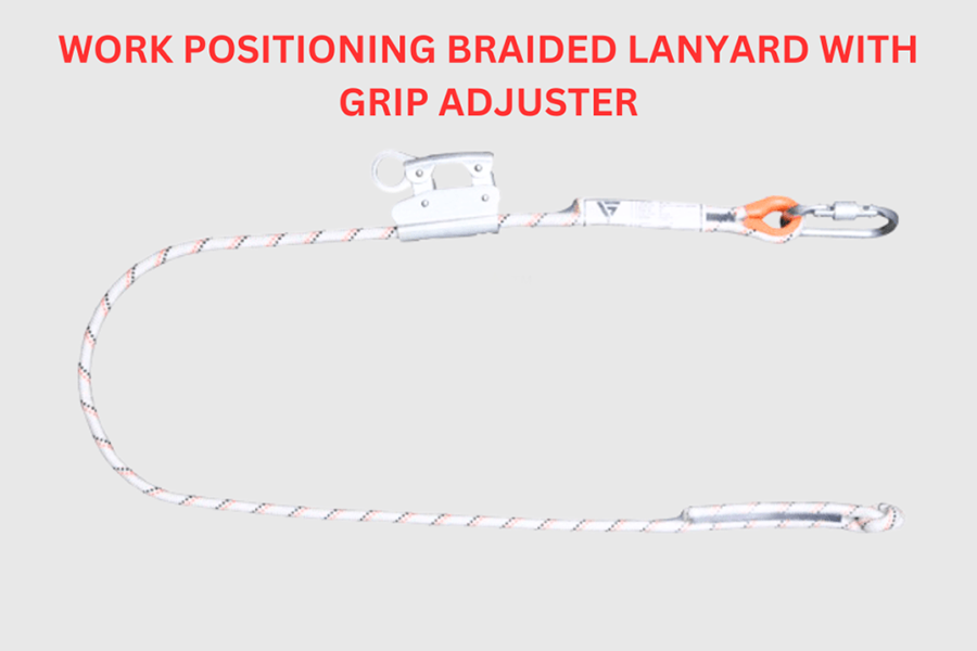 Work Positioning Braided Lanyard with Grip Adjuster