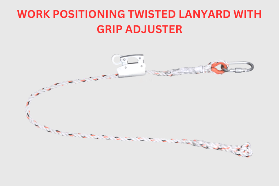 Work Positioning Twisted Lanyard with Grip Adjuster